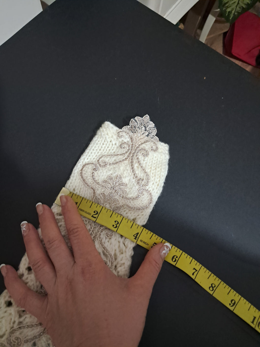 Hand Knit Lace Wrist Warmers | Victorian Fingerless Gloves | Romantic Ivory Arm Warmers | Elegant Gift for Her