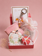Pink Gift Box for Her | Cute Keychain & Cozy Accessories Gift Set | Sweet Thoughtful Gift