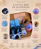 Cozy Self Care Gift Box for Her | Hand Knit Scarf, Scented Candle, Bath Bomb & Journal Gift Set