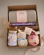 Handmade Knit Blanket Gift Box | Incense & Cozy Relaxation Gift Set | Gift for Her