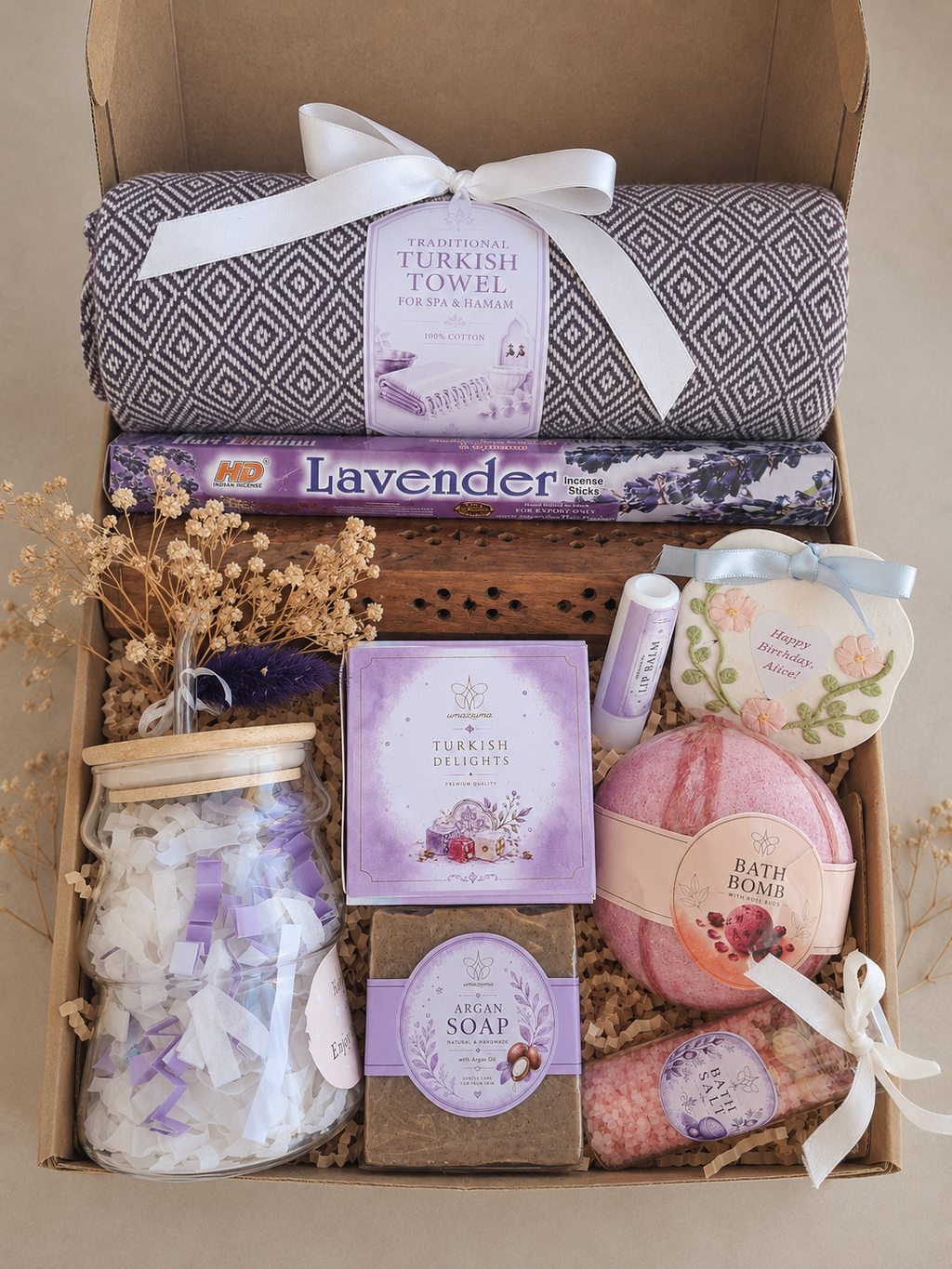 Handmade Knit Blanket Gift Box | Incense & Cozy Relaxation Gift Set | Gift for Her