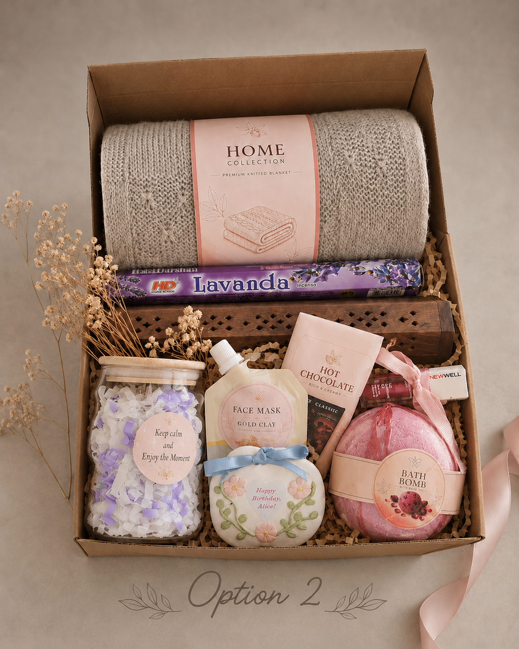 Handmade Knit Blanket Gift Box | Incense & Cozy Relaxation Gift Set | Gift for Her