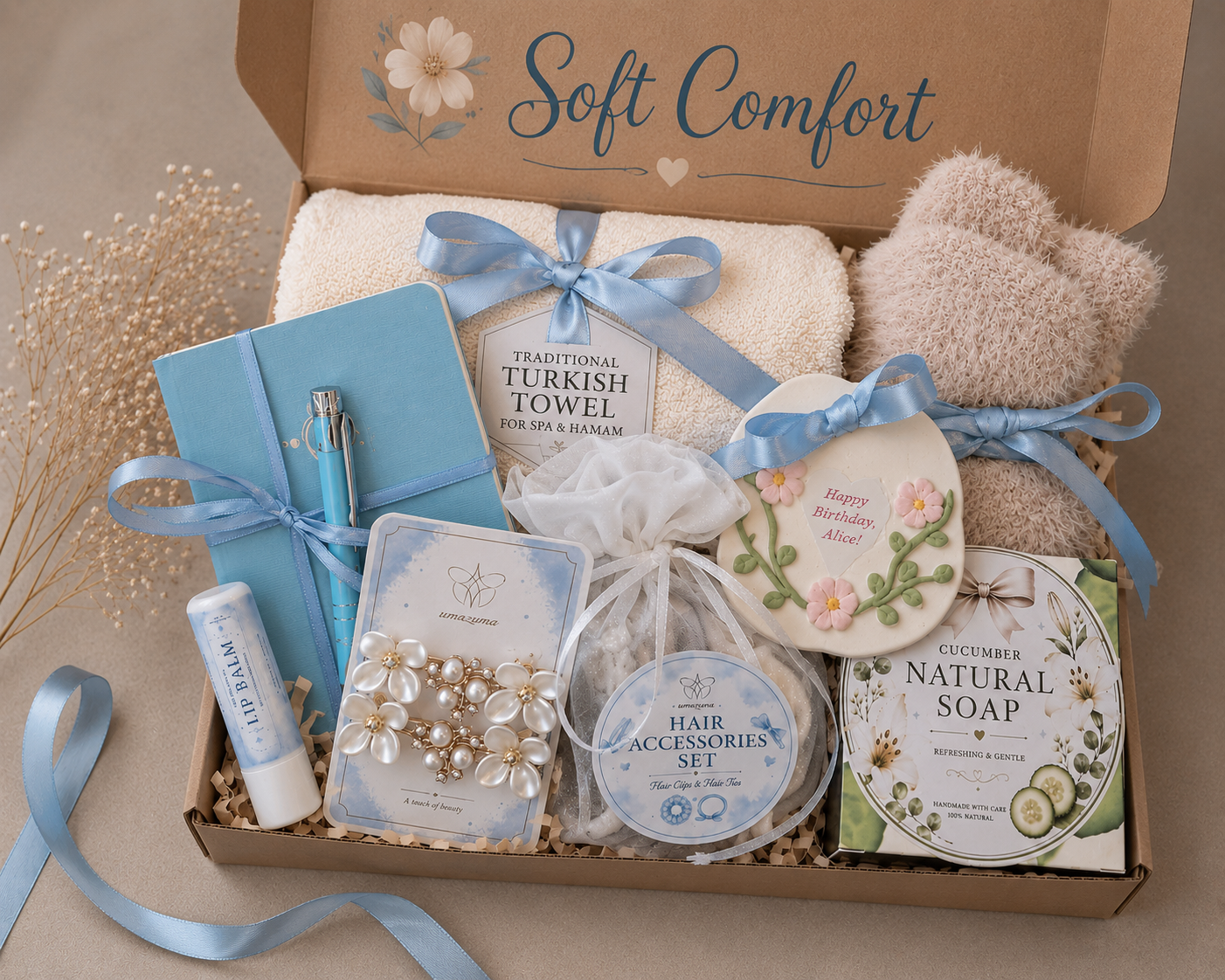 Pamper Gift Box for Her | Turkish Towel, Candle & Bath Set | Thoughtful Gift