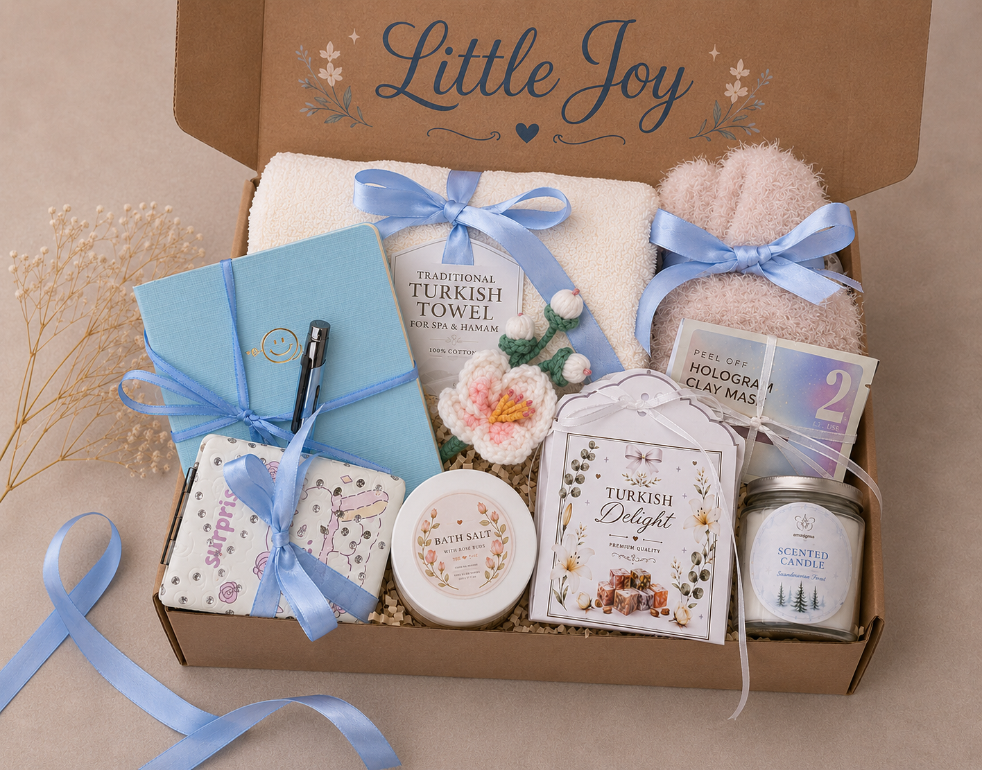 Pamper Gift Box for Her | Turkish Towel, Candle & Bath Set | Thoughtful Gift