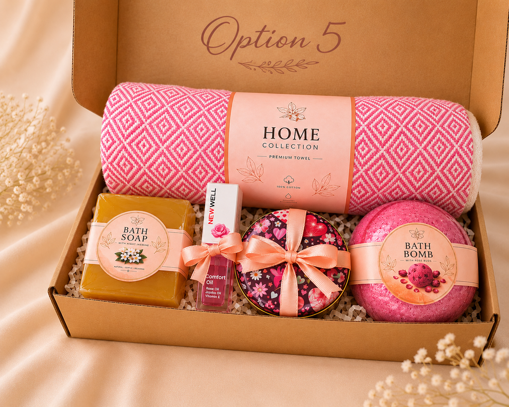Pink Spa Gift Set | Turkish Towel Gift | Self Care Birthday Gift for Her | Pampering Gift Box