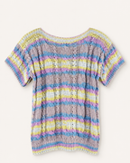Hand Knit Summer Cotton Sweater | Pastel Lace Knit Top | Lightweight Women’s Pullover | Handmade Summer Top