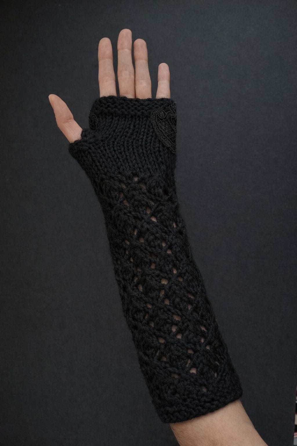 Hand Knit Lace Wrist Warmers | Victorian Fingerless Gloves | Romantic Ivory Arm Warmers | Elegant Gift for Her