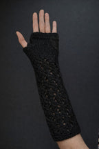 Hand Knit Lace Wrist Warmers | Victorian Fingerless Gloves | Romantic Ivory Arm Warmers | Elegant Gift for Her