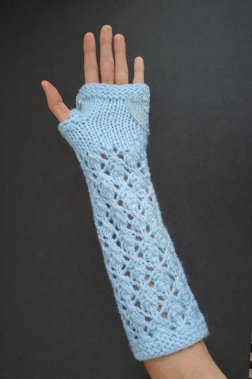 Hand Knit Lace Wrist Warmers | Victorian Fingerless Gloves | Romantic Ivory Arm Warmers | Elegant Gift for Her