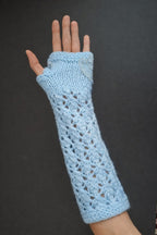 Hand Knit Lace Wrist Warmers | Victorian Fingerless Gloves | Romantic Ivory Arm Warmers | Elegant Gift for Her