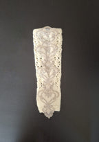 Hand Knit Lace Wrist Warmers | Victorian Fingerless Gloves | Romantic Ivory Arm Warmers | Elegant Gift for Her