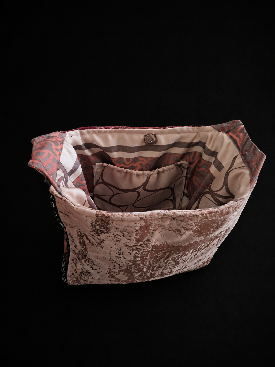 Handmade Velvet Shoulder Bag | Burgundy Boho Tote | Unique Fabric Crossbody Bag