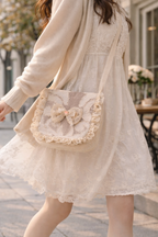 Handmade Lace Crossbody Bag | Romantic Ruffle Shoulder Bag | Vintage Inspired Women’s Purse
