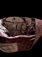 Handmade Velvet Shoulder Bag | Burgundy Boho Tote | Unique Fabric Crossbody Bag
