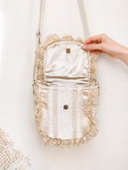 Handmade Lace Crossbody Bag | Romantic Ruffle Shoulder Bag | Vintage Inspired Women’s Purse