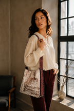 Handmade Velvet Shoulder Bag | Burgundy Boho Tote | Unique Fabric Crossbody Bag