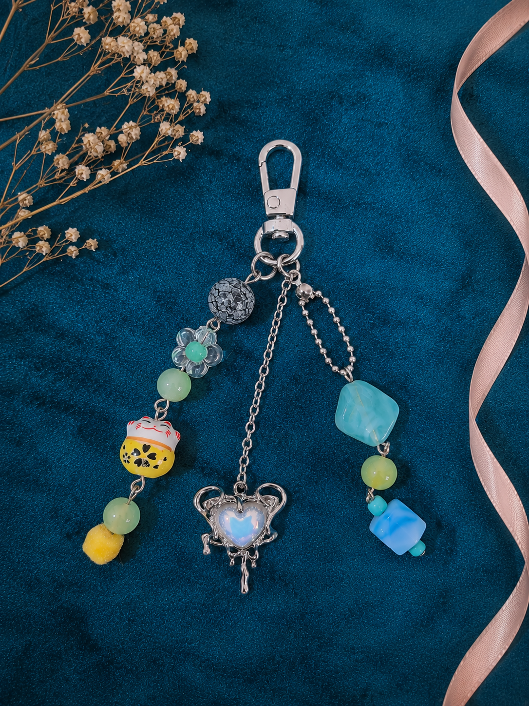 Cute Beaded Keychain & Bag Charm | Kawaii Purse Charm | Gift for Her